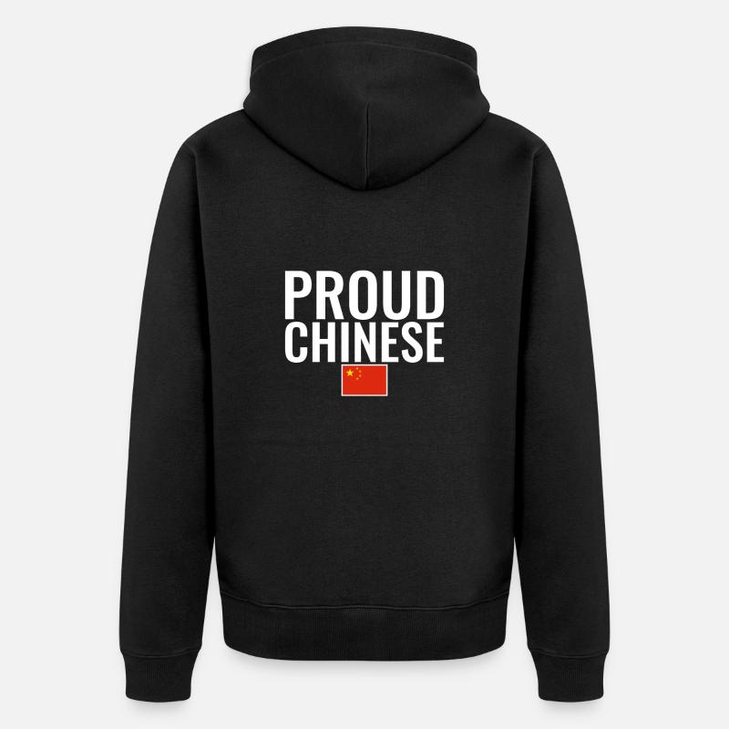 Fier drapeau chinois chinois - Veste à capuche bio Premium Unisexe - noir