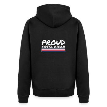 Fier drapeau costaricain du Costa Rica - Veste à capuche bio Premium Unisexe - noir - Dos - Nico (187cm)