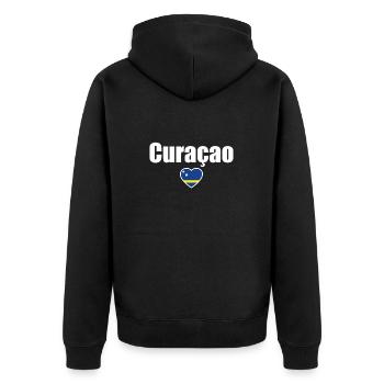 Curaçao Flag - Unisex Premium Organic Zip Hoodie - black - Back - Nico (187cm)