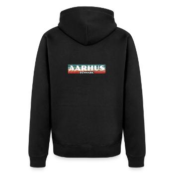 Aarhus Danemark Danemark Vintage Danois - Veste à capuche bio Premium Unisexe - noir - Dos - Nico (187cm)