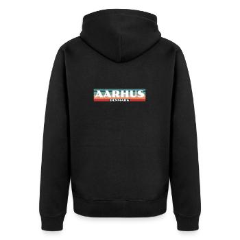 Aarhus Denmark Denmark Danish Proud Dane - Unisex Premium Organic Zip Hoodie - black - Back - Nico (187cm)