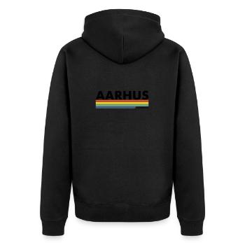 Aarhus Denmark Denmark Danish Proud Dane - Unisex Premium Organic Zip Hoodie - black - Back - Nico (187cm)