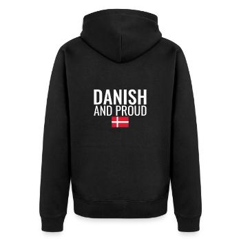 Danish And Proud Denmark Danish Flag Dane - Unisex Premium Organic Zip Hoodie - black - Back - Nico (187cm)