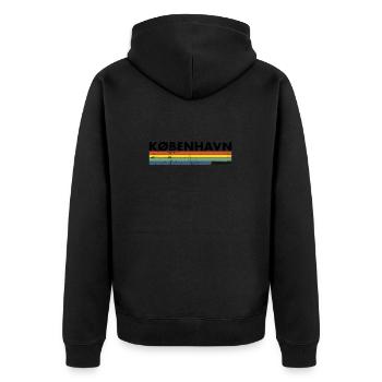 København Denmark Dänemark Vintage Dänische - Unisex Premium Bio Zip Hoodie - Schwarz - Hinten - Nico (187cm)