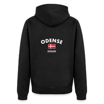 Odense Danemark Drapeau danois Fier Danois - Veste à capuche bio Premium Unisexe - noir - Dos - Nico (187cm)