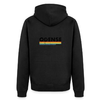 Odense Danemark Danemark Vintage Danois - Veste à capuche bio Premium Unisexe - noir - Dos - Nico (187cm)