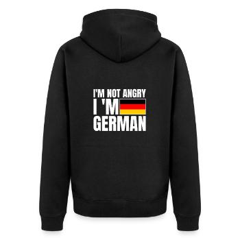 Je ne suis pas en colère Je suis allemand Drapeau allemand - Veste à capuche bio Premium Unisexe - noir - Dos - Nico (187cm)