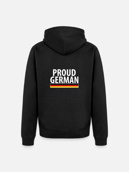 Proud German Germany German Flag - Unisex Premium Organic Zip Hoodie - black