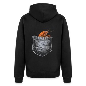Assel - Unisex Premium Bio Zip Hoodie - Schwarz - Hinten - Nico (187cm)