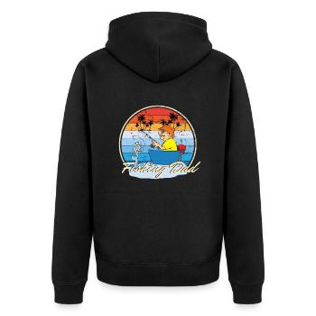 Pêche Papa Pêcheur Pêcheur Père et Fils - Veste à capuche bio Premium Unisexe - noir - Dos - Nico (187cm)