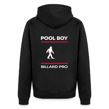 Billard snooker Billardspieler Poolboy Poolbillard - Unisex Premium Bio Zip Hoodie - Schwarz - Hinten - Nico (187cm)
