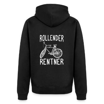 Radfahrer Mountainbike Fahrrad - Unisex Premium Bio Zip Hoodie - Schwarz - Hinten - Nico (187cm)