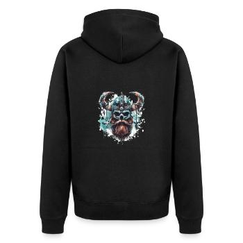 Viking Skull - Unisex Premium Organic Zip Hoodie - black - Back - Nico (187cm)