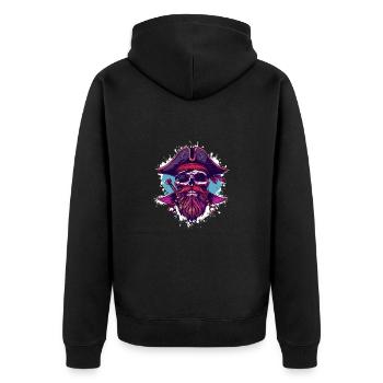 Pirate Skull - Unisex Premium Organic Zip Hoodie - black - Back - Nico (187cm)
