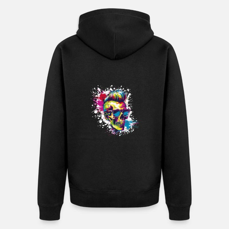 Punk Skull Party - Veste à capuche bio Premium Unisexe - noir