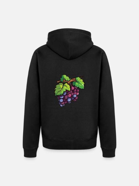 Grapes Symbol - Unisex Premium Organic Zip Hoodie - black