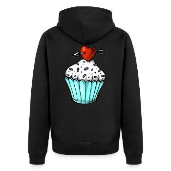 cupcake - Unisex Premium Bio Zip Hoodie - Schwarz - Hinten - Nico (187cm)