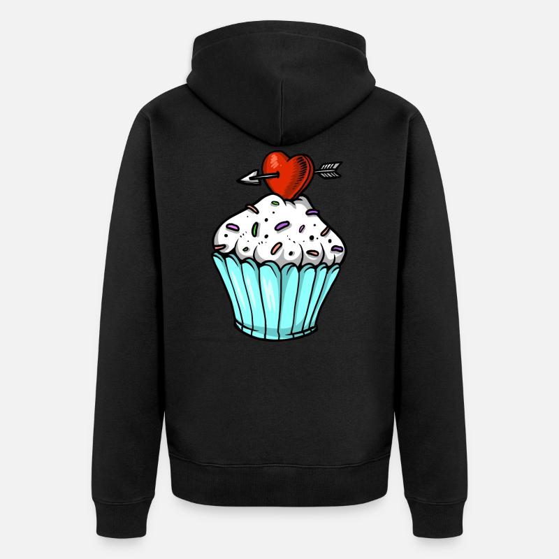 cupcake - Unisex Premium Organic Zip Hoodie - black