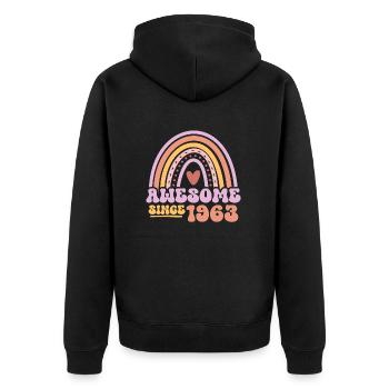 Großartig seit 1963 - Retro Vintage Geburtstag - Unisex Premium Bio Zip Hoodie - Schwarz - Hinten - Nico (187cm)