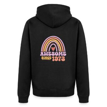 Großartig seit 1973 - Retro Vintage Geburtstag - Unisex Premium Bio Zip Hoodie - Schwarz - Hinten - Nico (187cm)