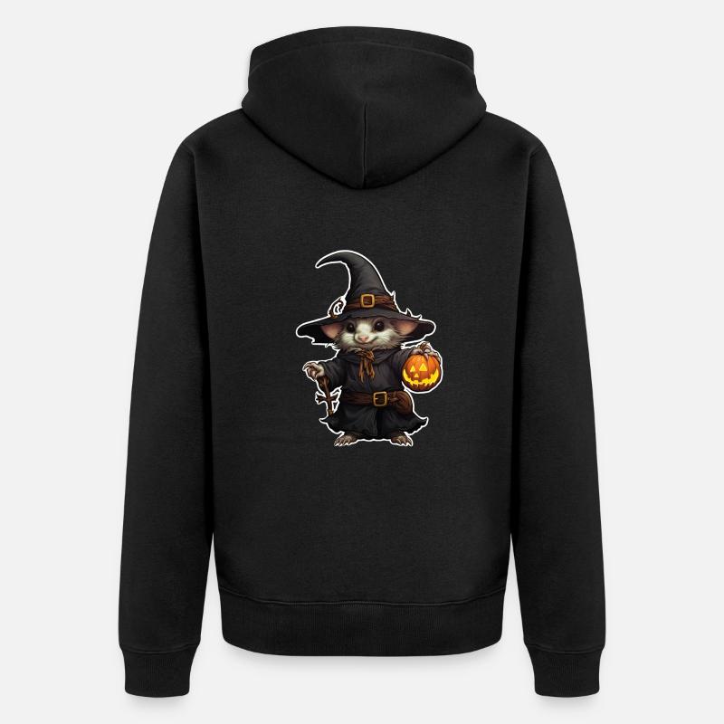 Magicien de la souris d’Halloween - Veste à capuche bio Premium Unisexe - noir