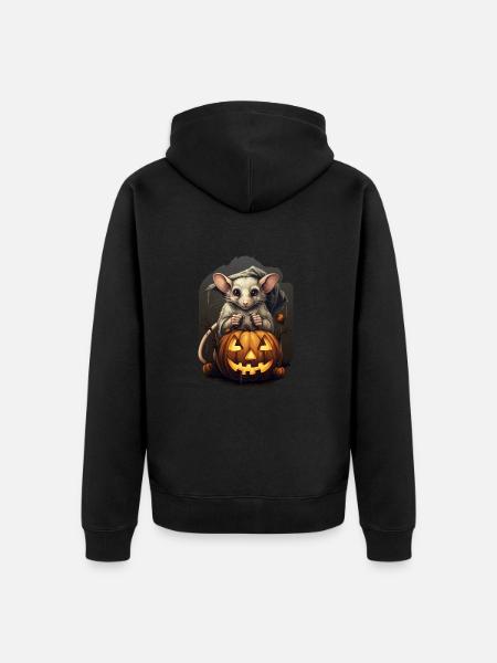 Mouse Halloween - Unisex Premium Organic Zip Hoodie - black