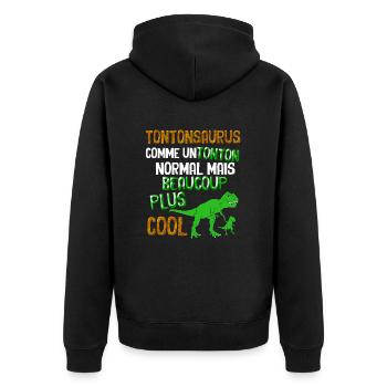 Tonton Et Neveux Humour Dinosaure - Veste à capuche bio Premium Unisexe - noir - Dos - Nico (187cm)