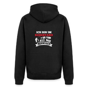 I'm Retired Fishing Holidays Norway Funny - Unisex Premium Organic Zip Hoodie - black - Back - Nico (187cm)