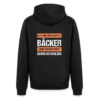 Boulanger résistant - Veste à capuche bio Premium Unisexe - noir - Dos - Nico (187cm)