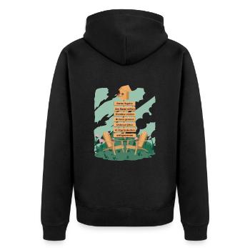 Meine Garten Regeln - Unisex Premium Bio Zip Hoodie - Schwarz - Hinten - Nico (187cm)