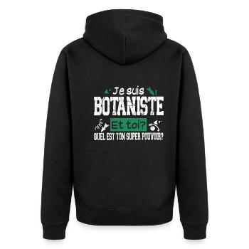 Botaniste Botanique Homme Cadeau Jardinier Jardin - Veste à capuche bio Premium Unisexe - noir - Dos - Nico (187cm)