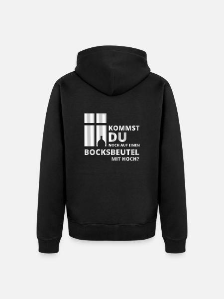 Date mit Bocksbeutel II - Unisex Premium Bio Zip Hoodie - Schwarz