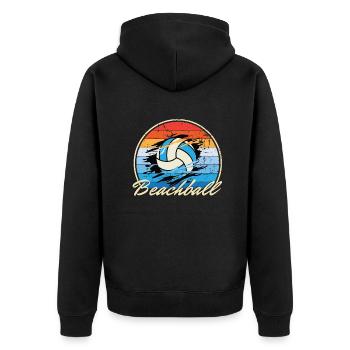 Beachball Ocean vintage ball multi color B-Day gif - Unisex Premium Bio Zip Hoodie - Schwarz - Hinten - Nico (187cm)