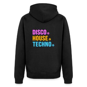 Disco House Techno ballern hard Bass Rave - Veste à capuche bio Premium Unisexe - noir - Dos - Nico (187cm)