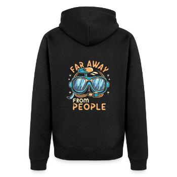 Tauchen - Unisex Premium Bio Zip Hoodie - Schwarz - Hinten - Nico (187cm)
