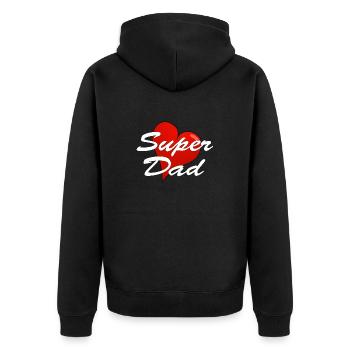 Super papa - Veste à capuche bio Premium Unisexe - noir - Dos - Nico (187cm)