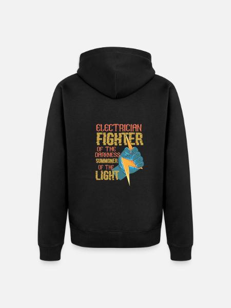 Electrician Fighter Funny Eletrical Engineer - Unisex Premium Organic Zip Hoodie - black