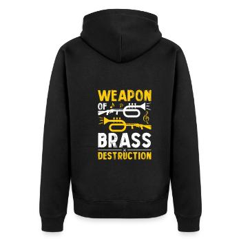 Weapon of Brass Destruction Funny Baritone - Unisex Premium Bio Zip Hoodie - Schwarz - Hinten - Nico (187cm)