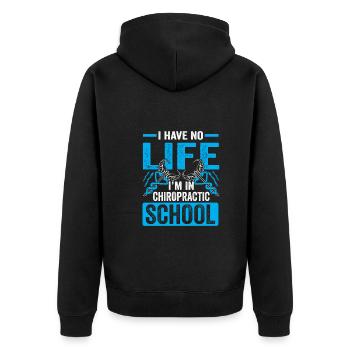 Drôle je suis à l’école de chiropratique Chiropraticien - Veste à capuche bio Premium Unisexe - noir - Dos - Nico (187cm)