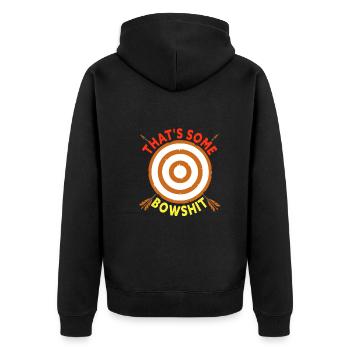 That's Some Bowshit Pun Funny Archery Bow Archer - Unisex Premium Organic Zip Hoodie - black - Back - Nico (187cm)