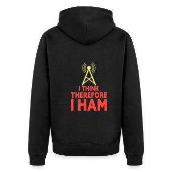 Je pense donc que je HAM Funny Amateur HAM Radio - Veste à capuche bio Premium Unisexe - noir - Dos - Nico (187cm)