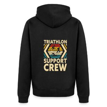 Équipe de soutien au triathlon - Veste à capuche bio Premium Unisexe - noir - Dos - Nico (187cm)