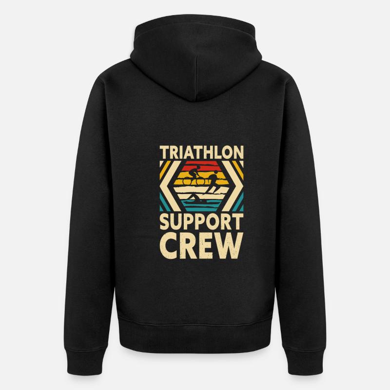 Triathlon Support Crew - Unisex Premium Bio Zip Hoodie - Schwarz