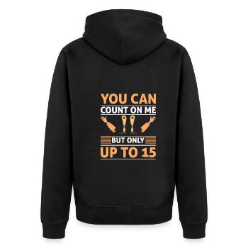 Funny Leg Amputee You Can Count On Me Leg - Unisex Premium Organic Zip Hoodie - black - Back - Nico (187cm)