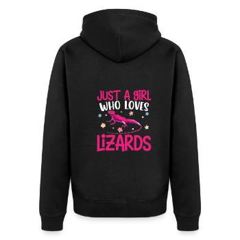 Juste une fille qui aime les lézards Drôle d’amant gecko - Veste à capuche bio Premium Unisexe - noir - Dos - Nico (187cm)