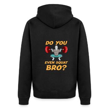 Est-ce que vous même Squad Bro Bodybuilder haltérophile - Veste à capuche bio Premium Unisexe - noir - Dos - Nico (187cm)