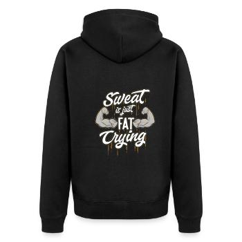 La sueur est juste grosse pleurer drôle fitness cardio - Veste à capuche bio Premium Unisexe - noir - Dos - Nico (187cm)