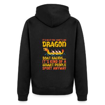Funny Dragon Boat Racing Rowing - Unisex Premium Organic Zip Hoodie - black - Back - Nico (187cm)