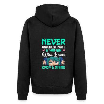 Love K-Pop And Anime - Unisex Premium Bio Zip Hoodie - Schwarz - Hinten - Nico (187cm)