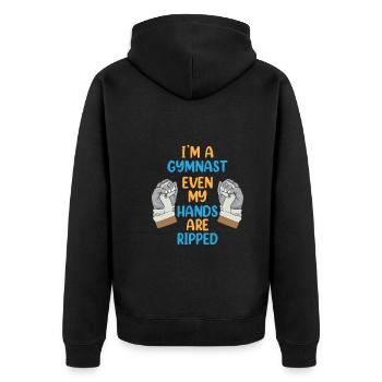 Je suis un gymnaste même mes mains sont déchirées drôle - Veste à capuche bio Premium Unisexe - noir - Dos - Nico (187cm)